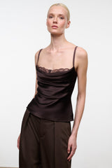 EVANGELINE SILK TOP | EARTH